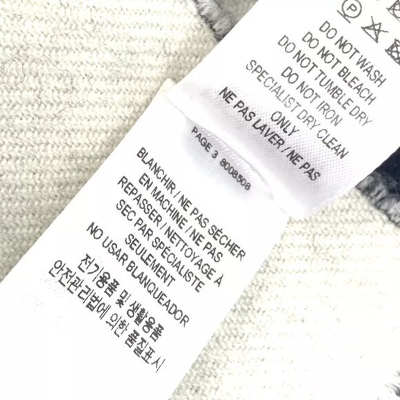 BURBERRY 80085081 fringe Scarf big logo Scarf wool Black/WhiteBased - Picture 9 of 10